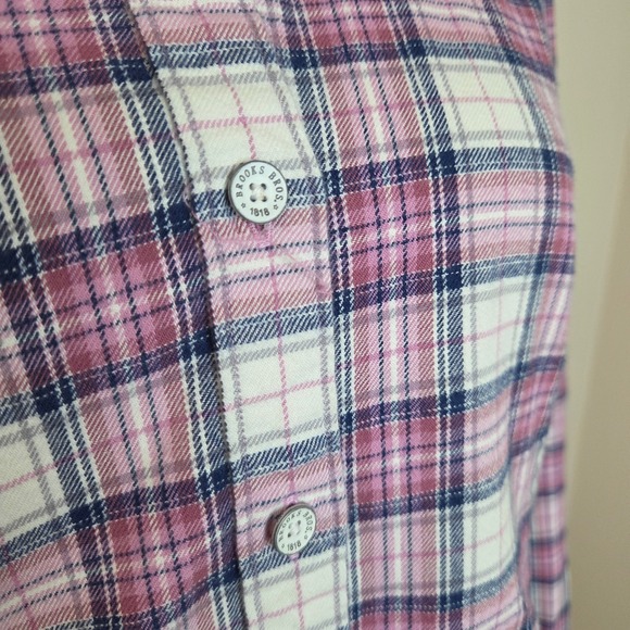 Brooks Brothers Pink Plaid Flannel Button Down Shirt 100% Cotton Preppy Size 8 - Picture 4 of 6